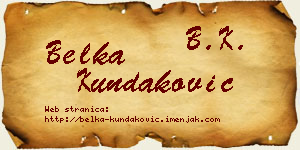 Belka Kundaković vizit kartica